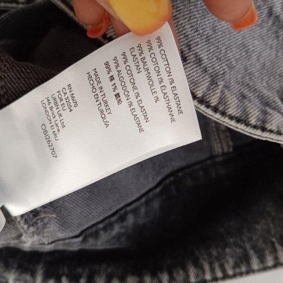 Free People Johnny Black Denim Mini Dress Acid Wash Fitted size 2 - Picture 12 of 12